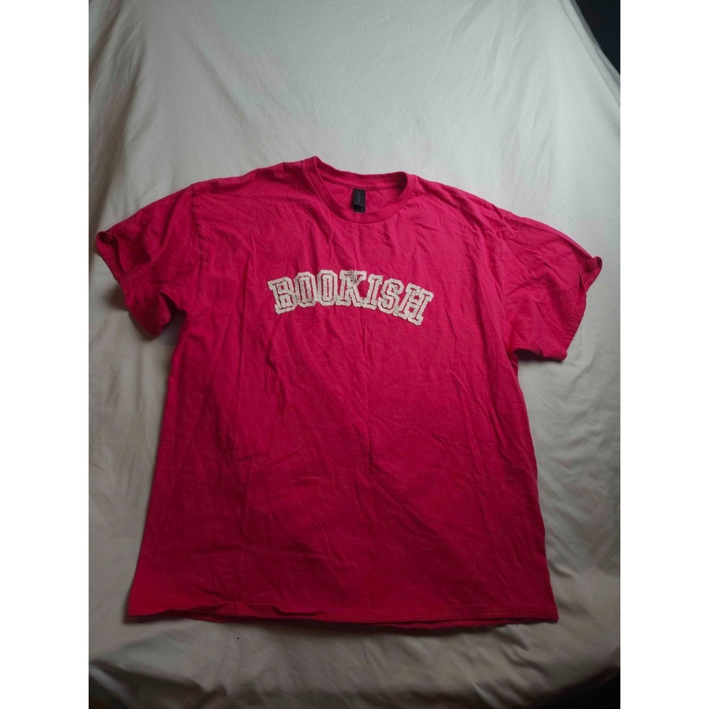 Bookish T-Shirt Womens XL Hot Pink Graphic Gildan Cozy Reader Bookworm Y2K